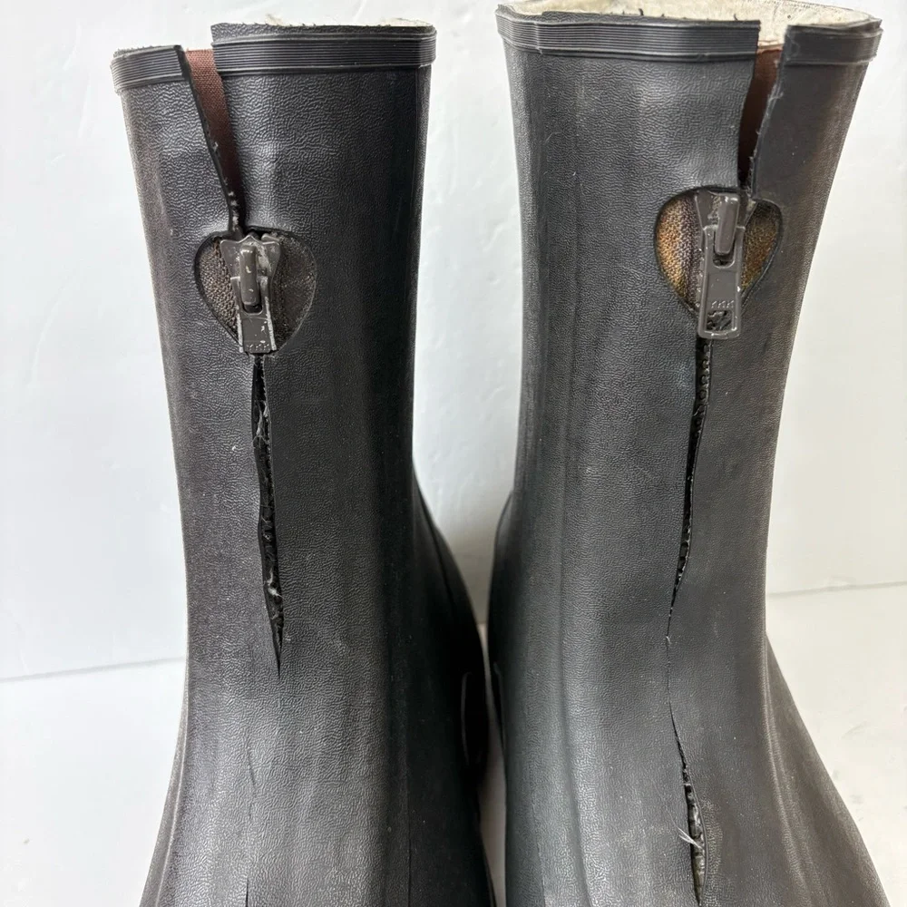 Vintage Red Wing Black Rubber Overboot Overshoe Galoshes Winter Rain Boots Men 9